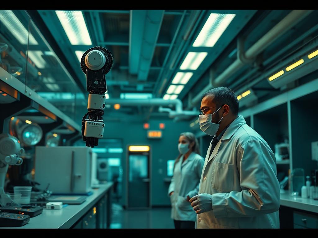 Laboratorio di robotica e ricerca avanzata con braccio robotico