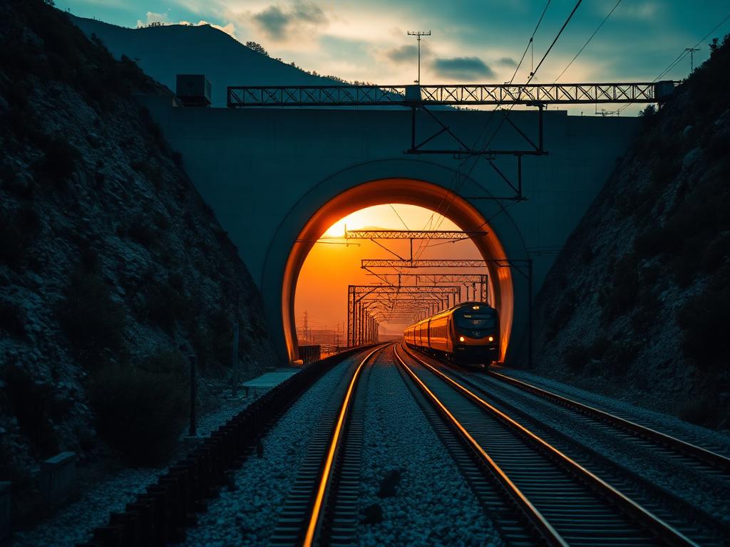 Portale di una nuova galleria ferroviaria ad alta capacità sull'Appennino ligure